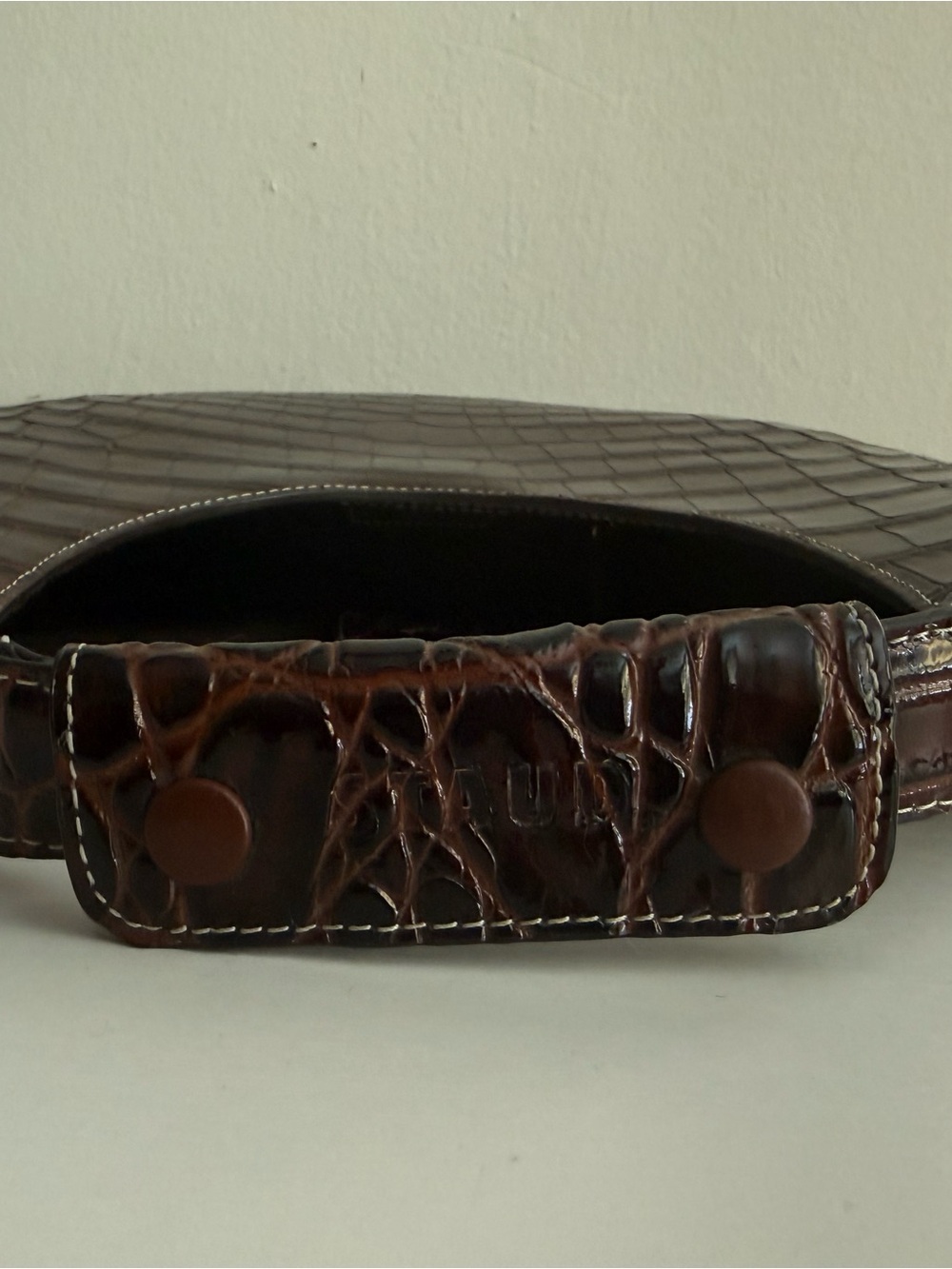 STAUD Brown Croc Moon Bag - Picture 4 of 4